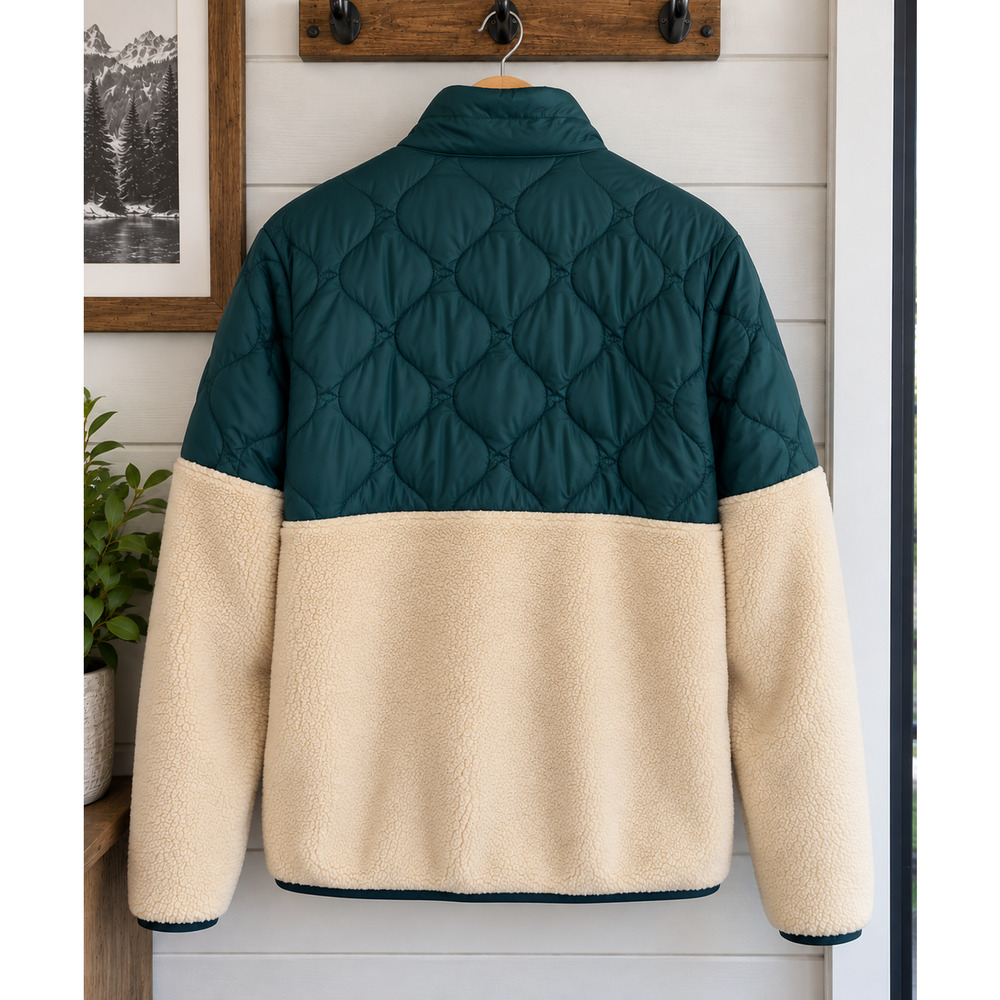 Marine Layer Archive Bariloche Sherpa Jacket Medium Green Tan Full Zip Rare NWOT - Picture 4 of 12